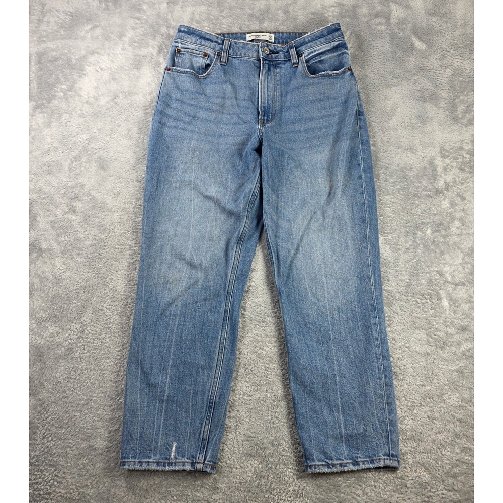 Abercrombie & Fitch Curve Love The Mom High Rise Jeans Blue 28 6s Denim